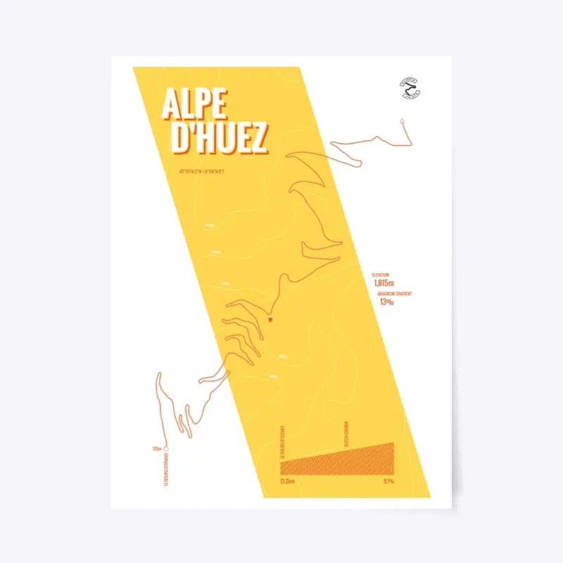 Alpe d'Huez Cycling Poster Wall Art