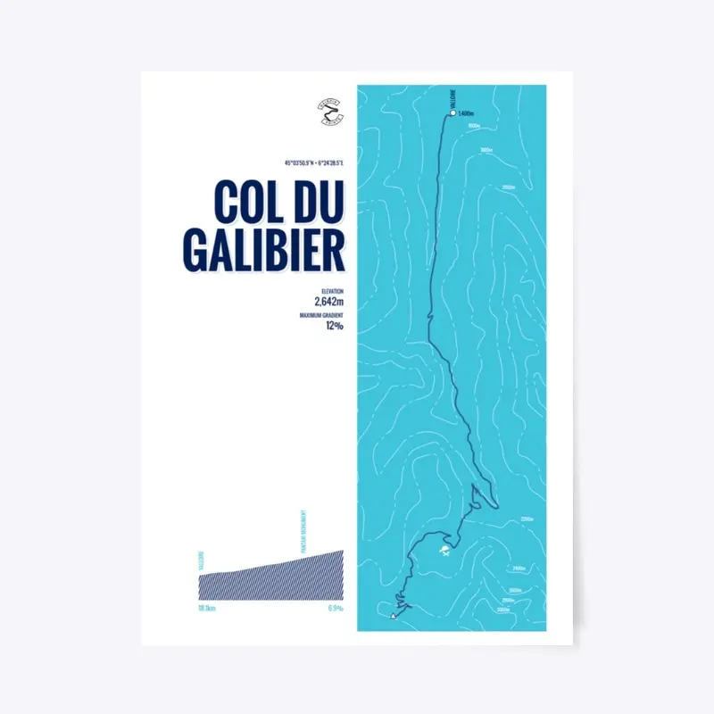 Col du Galibier Cycling Poster Wall Art