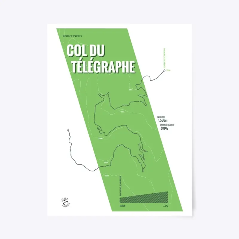 Col du Télégraphe Cycling Poster